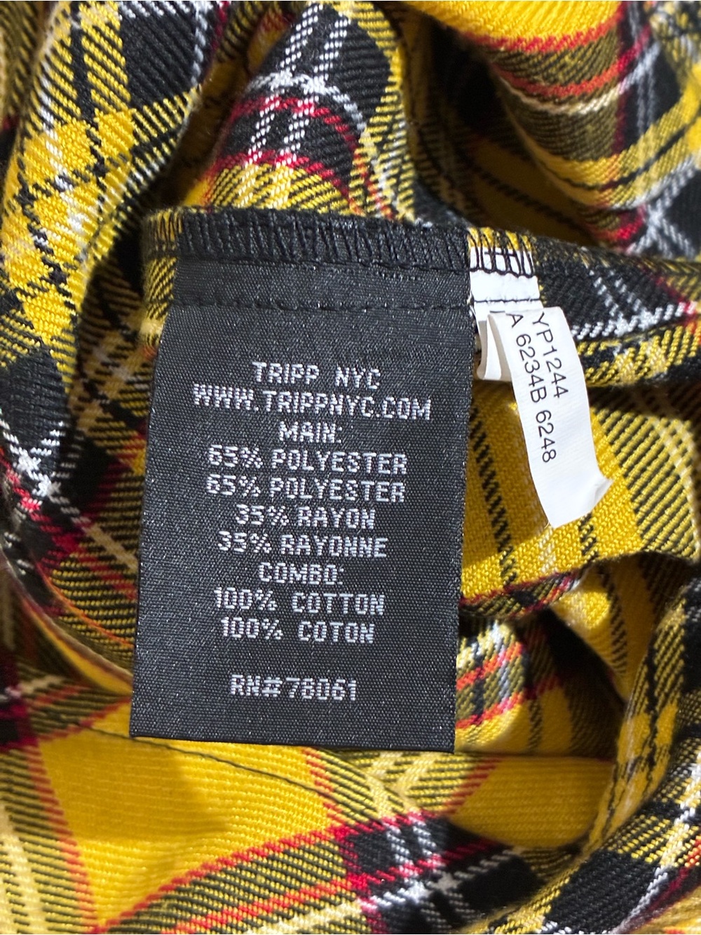 Tripp NYC Pleated Yellow Plaid Skirt - Picture 7 of 7